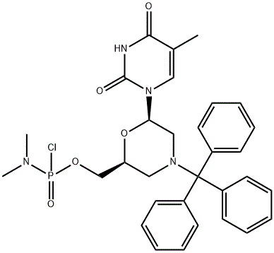 CAS#956139-30-3|(Dimethylamino) ({[(2s, 6r) -6- (5-methyl-2,4-dioxo-1,2,3,4-Tetrahydropyrimidin-1-yl) -4- (Triphenylmethyl) morpholin-2-yl] methoxy}) Phosphinylchlorid
